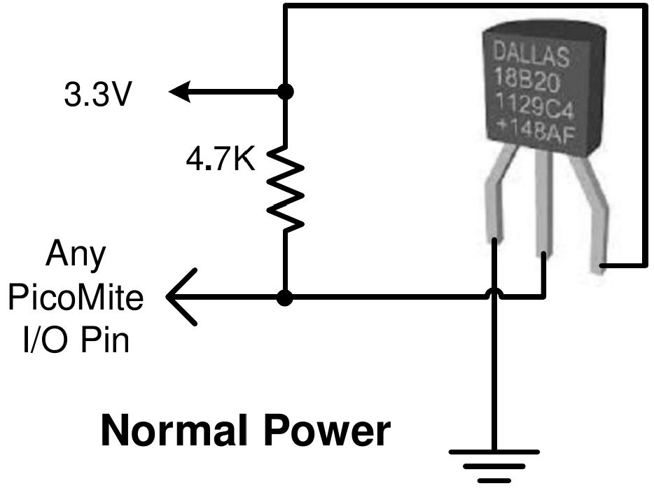 DS18B20 circuit example