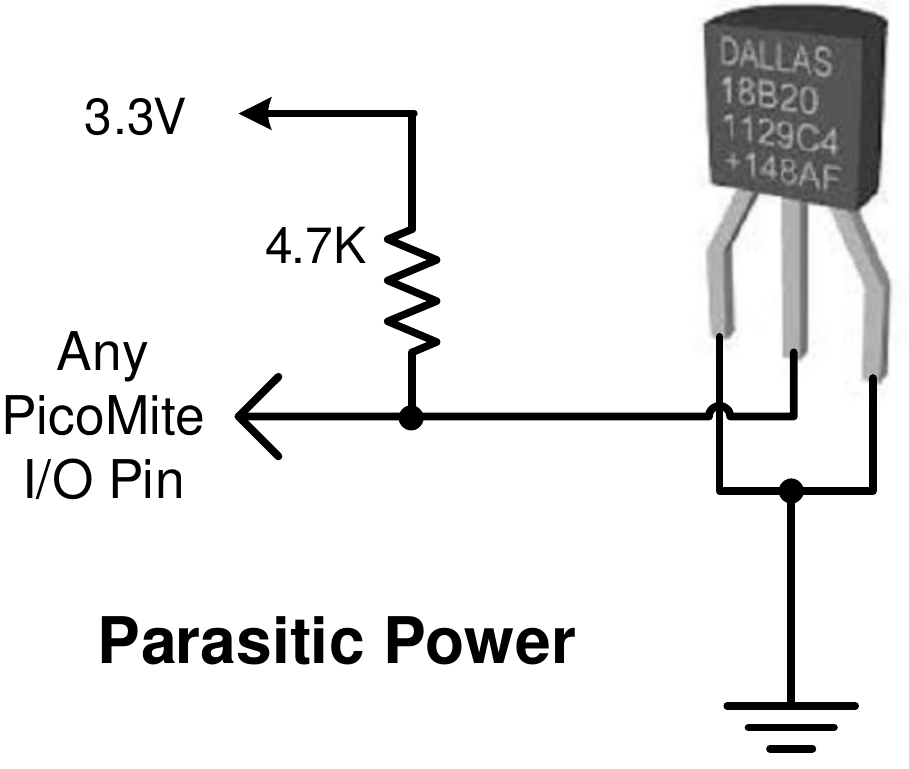 DS18B20 circuit example